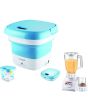 Mini Washing Machine Foldable Bucket Type - Laundry Clothes Washer + Oxford Blender 2 In 1