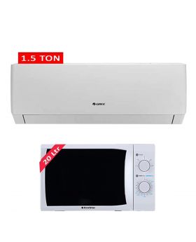 GREE Split AC 1.5 TON 18Pith 14S without WIFI (Inverter) + EcoStar Microwave Oven 20 Ltrs EM 2023BSM
