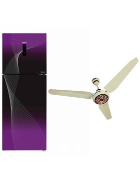 Haier Refrigerator HRF-306IFGA/IFPA/IFRA Digital Inverter - 11 CFT + Ornate 100% Pure Copper Wire 56" Ceiling Fan