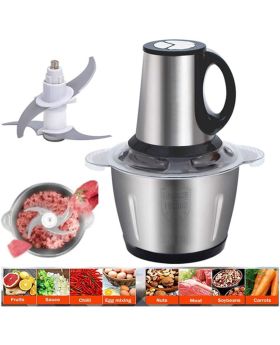Meat Grinder Electric 3L Multifunctional Food Chopper with Sharp Blades and Stainless Steel Bowl Food Processor for Vegetables, Salsa and More