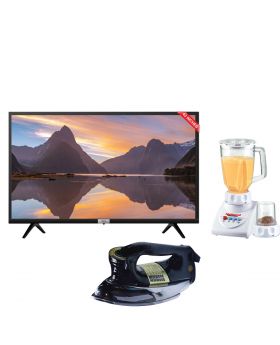 TCL LED 43S5200 Smart Android TV + National Romex Blender 2 In 1 + National Deluxe Automatic Iron RM-57