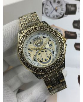ROLEX ENGRAVING CHAIN WATCH  (White Style)