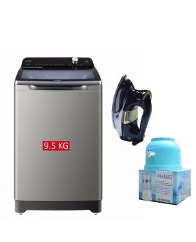 Haier Top Loading Fully Automatic HWM-951678 + Target Water Dispenser +  National Deluxe Automatic Iron RM-57