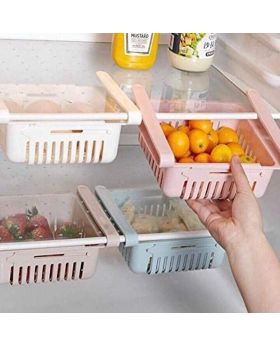 Adjustable Storage Plastic Basket For Fridge - Stretchable Food Organizer