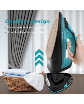 2400W Steam Iron 5 Speed Adjust Cordless Wireless Charging Portable Clothes Ironing Steamer Portable Ceramic Soleplate EU Plug