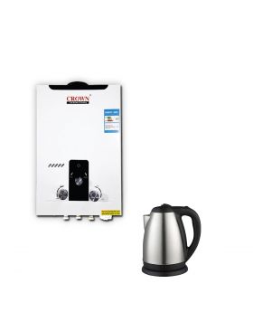 Crown Appliances Instant Geyser IG-2D-10L + National Exclusive Electric Kettle
