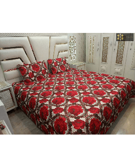 Crystal 5D Red Roses Bed Sheet 