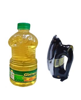Golnaz Irani Sunflower Cooking Oil - 3 ltrs Gallon + National Deluxe Automatic Iron RM-57