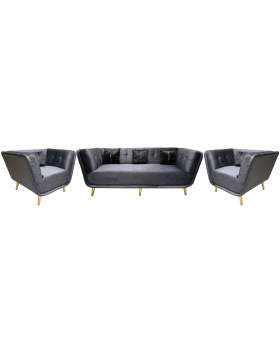 Rabri Sofa Set (5 Seater)-Gray