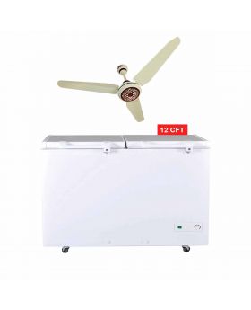 Haier Chest Freezer HDF-325H + Ornate 100% Pure Copper Wire 56" Ceiling Fan 