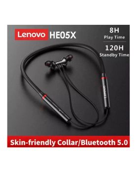 100% Original Lenovo HE05X Bluetooth 5.0 Earphones Waterproof Wireless HIFI Sound Magnetic Neckband Headset Sports Headphones