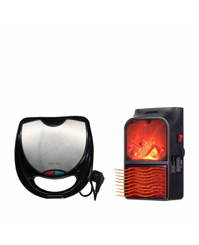 Jiejia Flame Heater - 900Watts + Aldon Golden Sandwich Maker AD-252