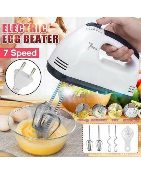 High Quality Imported Hand Blender, 7-Speed Lightweight Hand Mixer With Chrome Beater + Dough Hook