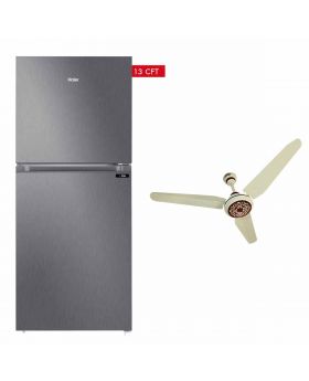 Haier Refrigerator E-Star Series HRF368 EBS/EBD - 13 CFT + Ornate 100% Pure Copper Wire 56" Ceiling Fan 
