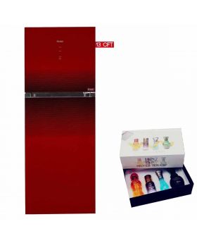 Haier HRF-368 IDBT/IDRT Digital Panel Inverter Turbo Cooling Refrigerator - 13 CFT + Silver Touch Perfume Set	