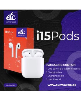 I15 TWS 5.0 CONNECTIVITY BLUETOOTH WIRELESS AIPODS/EARPODS/IN-EAR EARPHONES,LATEST VERSION IN AIRPODS