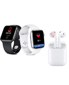 T100/T200 Series 7 Smart Watch HD Screen BT Call Series + i14 TWS 1:1 Wireless Bluetooth 5.0 Earphone Earbuds Touch Control Double Pairing
