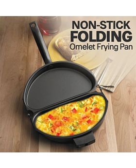Non-Stick Folding Omelette Pan Hand Frying Pan Stainless Iron Double Side Grill Pan