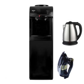 Orient Water Dispenser with 2 Tap OWD-529/Icon-2 (Grey Color) + National Deluxe Automatic Iron RM-57 + National Exclusive Electric Kettle