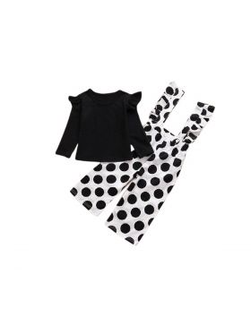 SOLID TOP WITH POLKA DOT FULL LENGHT 2 PIECE