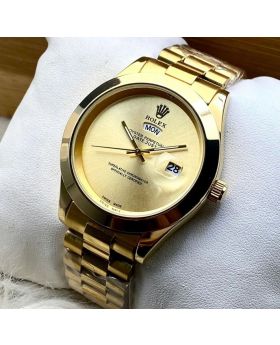 Rolex Oyster Perpetual Day and Date Working Stain Steel Chain Rolex Original Lock (Double Golden)