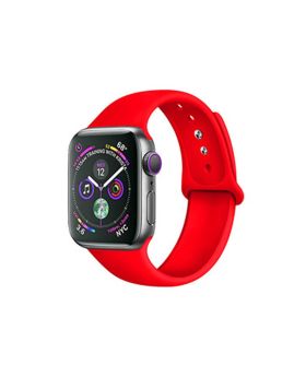 Apple Watch 38mm-40mm-41mm Premium Silicon Rubber Strap – Red