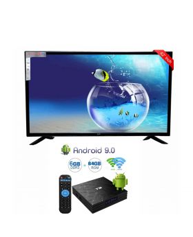 SG 42'' Inch Led Tv Boom Boom Series + T9 | Android 10 | 64GB ROM | 6GB RAM | 4K | Set Top Box | Smart TV | Android TV Box