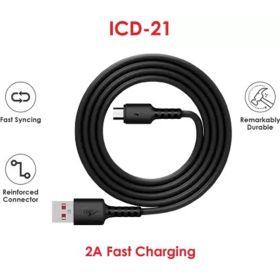 Itel Type-C Cable ICD-21, 18W Fast Charging Data Cable  (Compatible with Mobiles, Tablets, Gaming Console, Black)