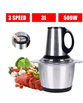 Vitamax 3L Imported Stainless Steel Electric Kitchen Meat Grinder, Chopper + Food Processor Machine With Handle