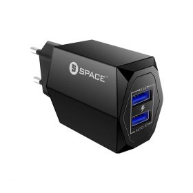 SPACETECH DUAL USB PORT WALL CHARGER WC-115
