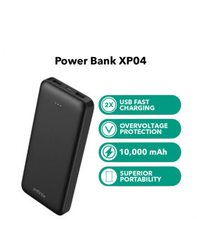 Infinix XP04 Powerbank - 10000 mAh - Silm Plastic - Orignal - Black